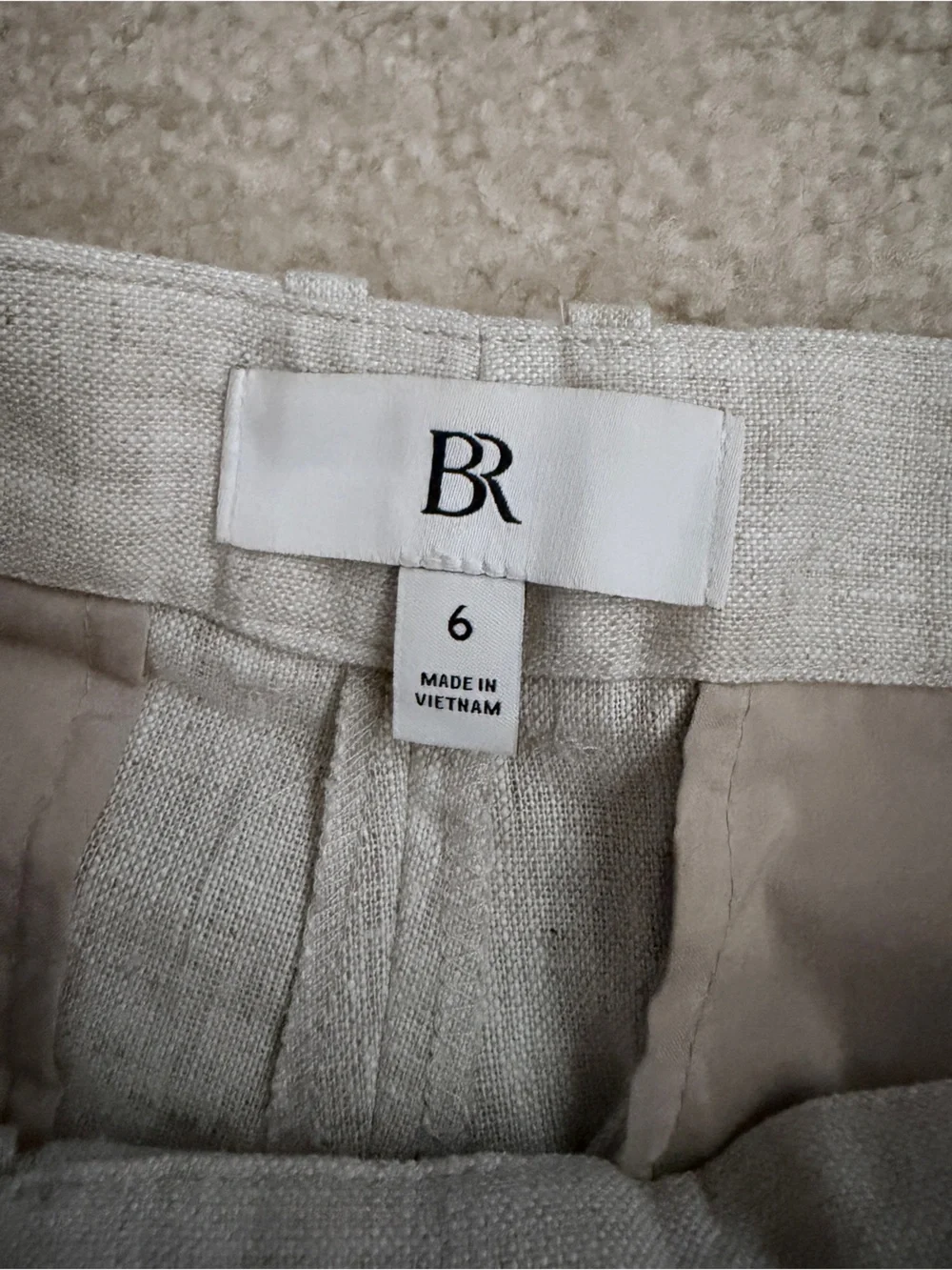 Banana Republic Light Cream Linen-Blend Chinos Pants